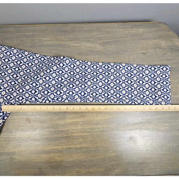 Anthropologie The Essential Collection Pant Blue Geometric Pattern Ankle Size 0 - Picture 8 of 8